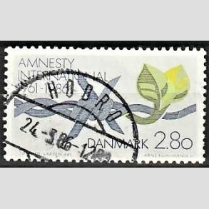FRIM�RKER DANMARK | 1986 - AFA 850 - Amnesty International 25 �r - 2,80 Kr. flerfarvet - Pragt Stemplet