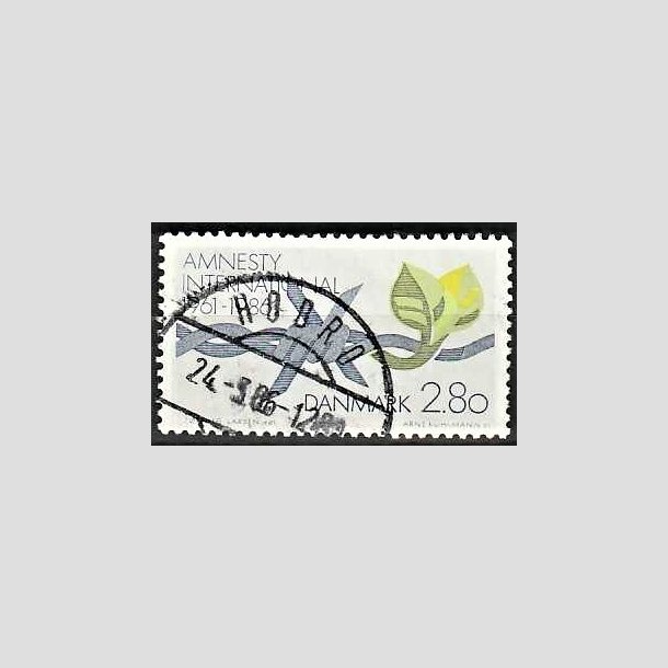 FRIMRKER DANMARK | 1986 - AFA 850 - Amnesty International 25 r - 2,80 Kr. flerfarvet - Pragt Stemplet