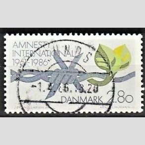 FRIM�RKER DANMARK | 1986 - AFA 850 - Amnesty International 25 �r - 2,80 Kr. flerfarvet - Pragt Stemplet