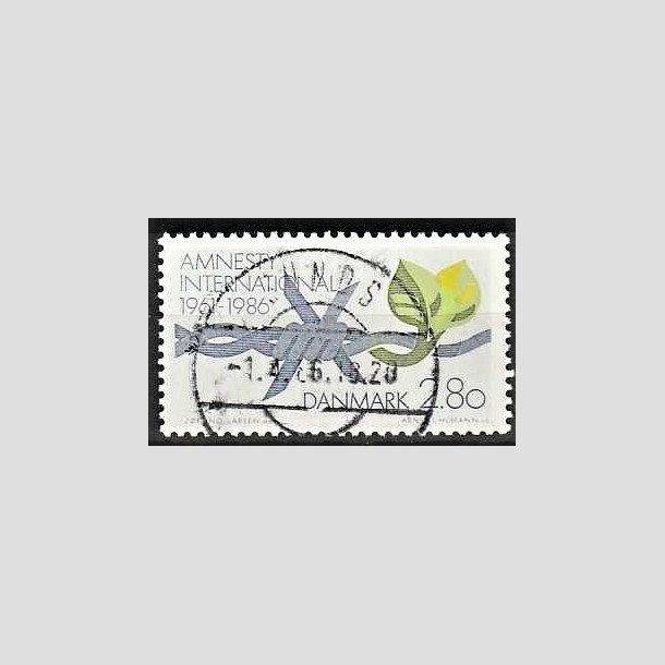 FRIMRKER DANMARK | 1986 - AFA 850 - Amnesty International 25 r - 2,80 Kr. flerfarvet - Pragt Stemplet