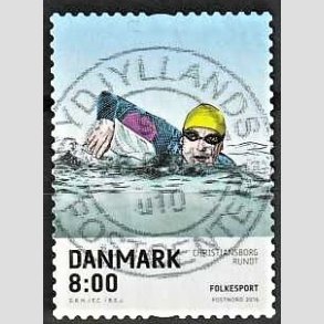 FRIM�RKER DANMARK | 2016 - AFA 1857 - Folkesport - 8,00 Kr. flerfarvet - Pragt Stemplet