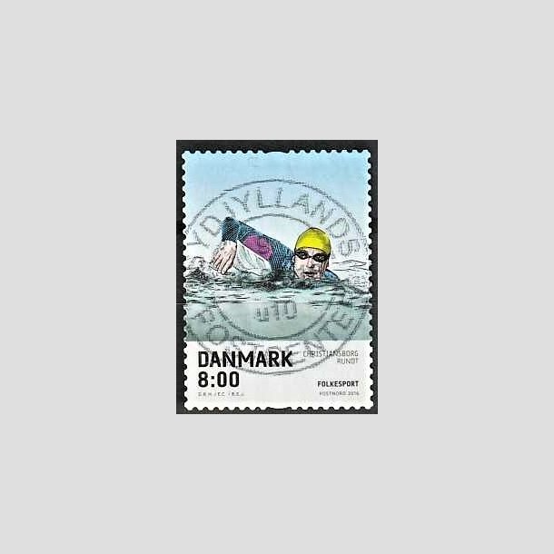 FRIMRKER DANMARK | 2016 - AFA 1857 - Folkesport - 8,00 Kr. flerfarvet - Pragt Stemplet