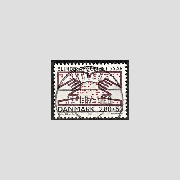 FRIMRKER DANMARK | 1986 - AFA 853 - Dansk Blindesamfund 75 r. - 2,80 Kr. + 50 re flerfarvet - Pragt Stemplet