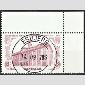 FRIM�RKER DANMARK | 2012 - AFA 1719A - Centralpostbygningen - 8,00 Kr. med marginal flerfarvet - Pragt Stemplet