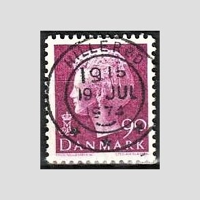 FRIMRKER DANMARK | 1974 - AFA 562 - Dronning Margrethe - 90 re violet - Pragt Stemplet