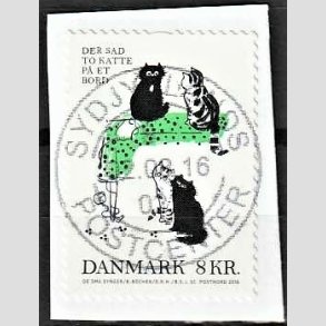 FRIM�RKER DANMARK | 2016 - AFA 1863 - B�rnesange - 8,00 Kr. flerfarvet p� klip - Pragt Stemplet