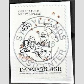 FRIM�RKER DANMARK | 2016 - AFA 1862 - B�rnesange - 8,00 Kr. Den lille Ole p� klip - Pragt Stemplet