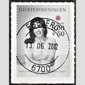 FRIMRKER DANMARK | 2012 - AFA 1714 - Hjerteforeningen - 8,00 Kr. + 50 re flerfarvet - Pragt Stemplet