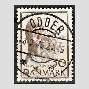 FRIM�RKER DANMARK | 1969 - AFA 480 - Fredrik IX 70 �r - 50 �re brun - Pragt Stemplet Odder