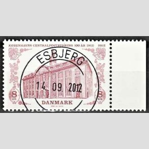 FRIM�RKER DANMARK | 2012 - AFA 1719A - Centralpostbygningen - 8,00 Kr. flerfarvet - Pragt Stemplet