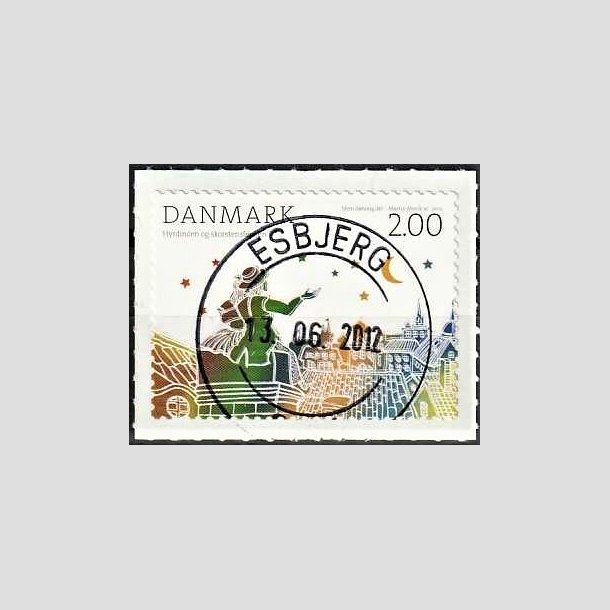 FRIMRKER DANMARK | 2012 - AFA 1710 - H.C. Andersens eventyr - 2,00 Kr. flerfarvet - Pragt Stemplet Esbjerg