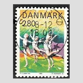 FRIM�RKER DANMARK | 1985 - AFA 836 - Sport - 2,80 Kr. flerfarvet - Pragt Stemplet