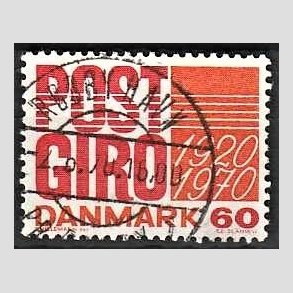 FRIMRKER DANMARK | 1970 - AFA 493 - Postgirotjenesten 50 r - 60 re rd/gulorange - Pragt Stemplet Kbenhavn