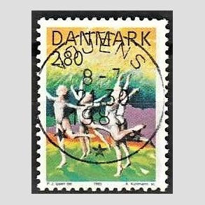 FRIM�RKER DANMARK | 1985 - AFA 836 - Sport - 2,80 Kr. flerfarvet - Pragt Stemplet