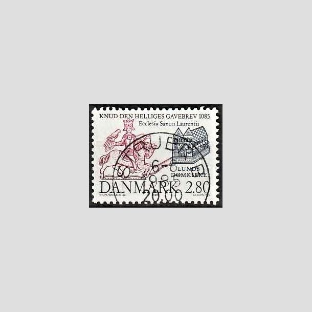 FRIMRKER DANMARK | 1985 - AFA 834 - Domkirken i Lund - 2,80 Kr. mrkbl/lilla - Lux Stemplet