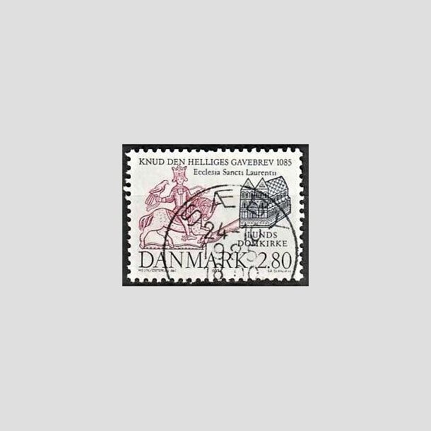 FRIMRKER DANMARK | 1985 - AFA 834 - Domkirken i Lund - 2,80 Kr. mrkbl/lilla - Lux Stemplet