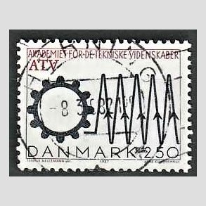 FRIMRKER DANMARK | 1987 - AFA 884 - Tekniske akademi 50 r - 2,50 Kr. sort/rd - Pragt Stemplet