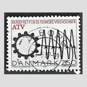 FRIMRKER DANMARK | 1987 - AFA 884 - Tekniske akademi 50 r - 2,50 Kr. sort/rd - Pragt Stemplet