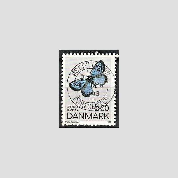 FRIMRKER DANMARK | 1993 - AFA 1038 - Danske sommerfugle - 5,00 Kr. flerfarvet - Pragt Stemplet