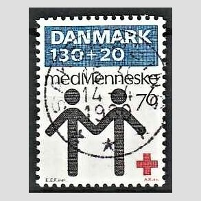 FRIMRKER DANMARK | 1976 - AFA 612 - Dansk Rde Kors 100 r. - 130 + 20 re bl/rd/sort - Lux Stemplet