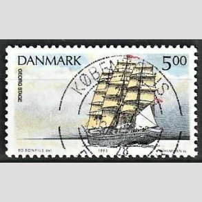 FRIM�RKER DANMARK | 1993 - AFA 1047 - Sejlskibe - 5,00 Kr. flerfarvet - Lux Stemplet