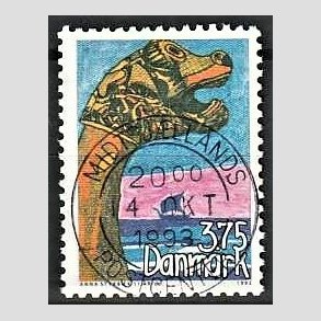 FRIM�RKER DANMARK | 1993 - AFA 1050 - Vindertegning frim�rketegning - 3,75 Kr. flerfarvet - Pragt Stemplet