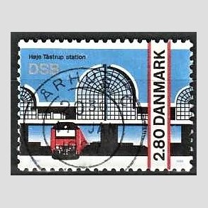 FRIM�RKER DANMARK | 1986 - AFA 861 - H�je Taastrup station - 2,80 Kr. flerfarvet - Pragt Stemplet
