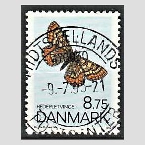 FRIM�RKER DANMARK | 1993 - AFA 1039 - Sommerfugle - 8,75 Kr. flerfarvet - Pragt Stemplet