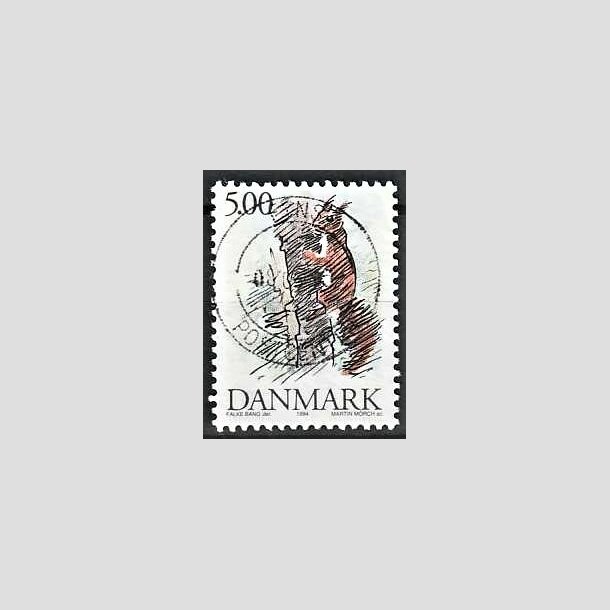 FRIMRKER DANMARK | 1994 - AFA 1078 - Truede danske dyr - 5,00 Kr. Egern - Pragt Stemplet