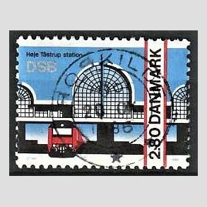 FRIM�RKER DANMARK | 1986 - AFA 861 - H�je Taastrup station - 2,80 Kr. flerfarvet - Pragt Stemplet
