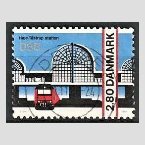 FRIM�RKER DANMARK | 1986 - AFA 861 - H�je Taastrup station - 2,80 Kr. flerfarvet - Pragt Stemplet