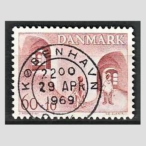 FRIMRKER DANMARK | 1968 - AFA 472 - Brnesagen Grnland - 60 + 10 re brunrd - Pragt Stemplet