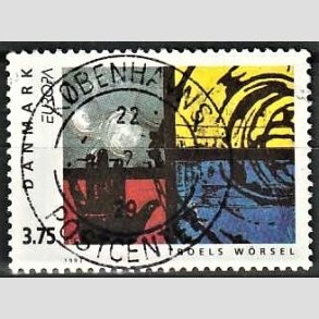 FRIM�RKER DANMARK | 1993 - AFA 1041 - Nutidskunst - 3,75 Kr. flerfarvet - Pragt Stemplet