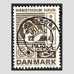 FRIM�RKER DANMARK | 1972 - AFA 535 - Trafiktekniske anl�g - 60 �re brun - Pragt Stemplet