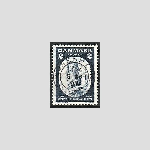 FRIMRKER DANMARK | 1970 - AFA 508 - Bertel Thorvaldsen - 2 Kr. bl - Lux Stemplet