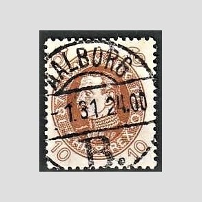 FRIMRKER DANMARK | 1930 - AFA 189 - Chr. X 60 r 10 re brun - Lux Stemplet Aalborg