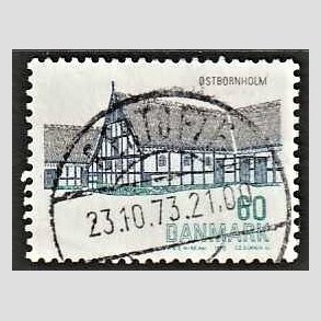 FRIM�RKER DANMARK | 1972 - AFA 539 - Dansk bygningskunst - 60 �re bl�/gr�n/sort - Pragt Stemplet
