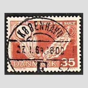 FRIM�RKER DANMARK | 1963 - AFA 412 - FAO anti-hunger - 35 �re brunr�d - Lux Stemplet