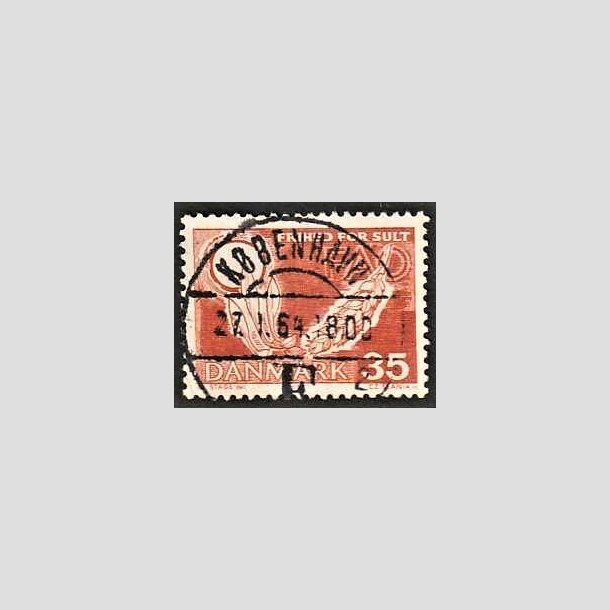 FRIMRKER DANMARK | 1963 - AFA 412 - FAO anti-hunger - 35 re brunrd - Lux Stemplet