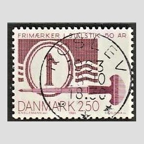 FRIM�RKER DANMARK | 1983 - AFA 768 - St�lstik 50 �r. - 2,50 Kr. brunviolet - Pragt Stemplet