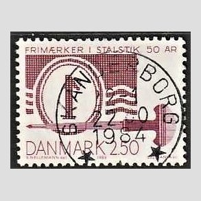 FRIM�RKER DANMARK | 1983 - AFA 768 - St�lstik 50 �r. - 2,50 Kr. brunviolet - Pragt Stemplet