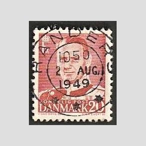 FRIMRKER DANMARK | 1948-50 - AFA 307 - Fr. IX 20 re rd - Pragt Stemplet Randers