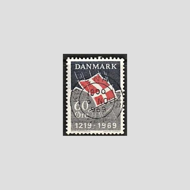 FRIMRKER DANMARK | 1969 - AFA 484 - Dannebrog 750 r. - 60 re mrkbl/gr/rd - Pragt Stemplet