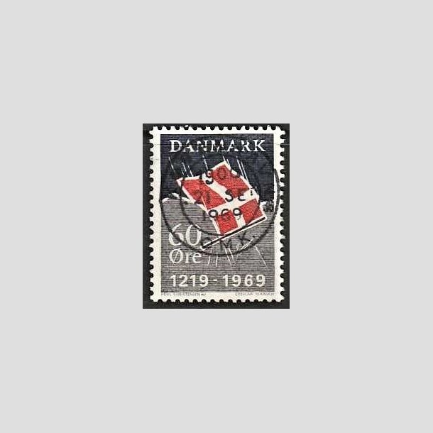 FRIMRKER DANMARK | 1969 - AFA 484 - Dannebrog 750 r. - 60 re mrkbl/gr/rd - Pragt Stemplet