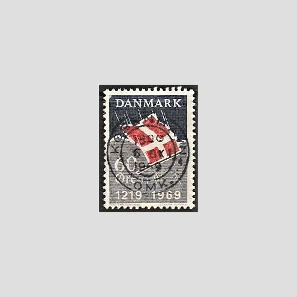 FRIMRKER DANMARK | 1969 - AFA 484 - Dannebrog 750 r. - 60 re mrkbl/gr/rd - Pragt Stemplet