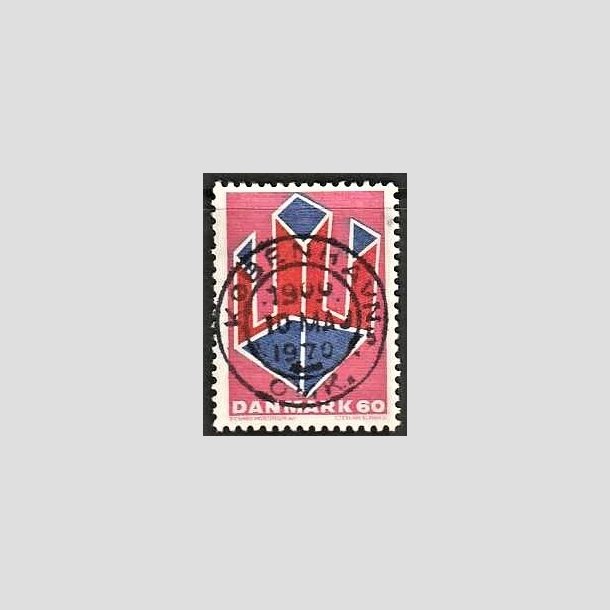 FRIMRKER DANMARK | 1969 - AFA 489 - Non-figurativ tegning - 60 re lillard/rd/bl - Pragt Stemplet