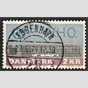 FRIM�RKER DANMARK | 1972 - AFA 533 - W.H.O - 2 Kr. bl�/r�d/gr�n - Lux Stemplet