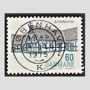 FRIM�RKER DANMARK | 1972 - AFA 539 - Dansk bygningskunst - 60 �re bl�/gr�n/sort - Pragt Stemplet