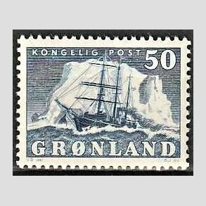 FRIMRKER GRNLAND | 1950 - AFA 33 - Gustav Holm - 50 re bl - Postfrisk