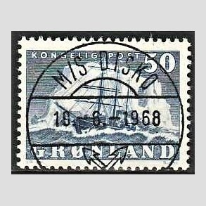 FRIMRKER GRNLAND | 1950 - AFA 33 - Gustav Holm - 50 re bl - Lux Stemplet (PRAGTOBJEKT)